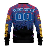 Customized Barcelona Pixel Flow Blue Black Sweater Best Selling