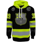 Customized Barcelona Safety Motif Black Neon Green Hoodie Best Selling