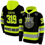 Customized Barcelona Safety Motif Black Neon Green Hoodie Best Selling