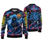 Customized Barcelona Skull Horde Blue Sweater Best Selling