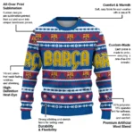 Customized Barcelona Tent Stripes Blue White Sweater Best Selling