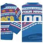 Customized Barcelona Tent Stripes Blue White Sweater Best Selling