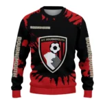 Customized Bournemouth Burst Swirl Red Sweater Best Selling