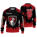 Customized Bournemouth Burst Swirl Red Sweater Best Selling