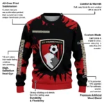 Customized Bournemouth Burst Swirl Red Sweater Best Selling