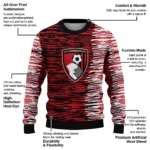 Customized Bournemouth Camouflage Stripe Red White Sweater Best Selling