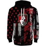 Customized Bournemouth Distressed Flag Red Black Hoodie Best Selling