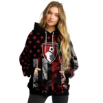 Customized Bournemouth Distressed Flag Red Black Hoodie Best Selling