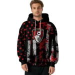 Customized Bournemouth Distressed Flag Red Black Hoodie Best Selling