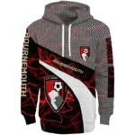 Customized Bournemouth Hexagonal Mesh Red Black Gray Hoodie Best Selling
