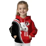 Customized Bournemouth Peeking Snoopy Red Hoodie Best Selling