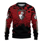 Customized Bournemouth Pixel Flow Red Black Sweater Best Selling