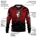 Customized Bournemouth Pixel Flow Red Black Sweater Best Selling