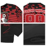 Customized Bournemouth Pixel Flow Red Black Sweater Best Selling