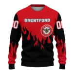 Customized Brentford Flame Outline Red Black Sweater Best Selling