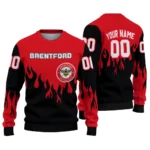 Customized Brentford Flame Outline Red Black Sweater Best Selling