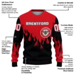 Customized Brentford Flame Outline Red Black Sweater Best Selling
