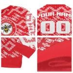 Customized Brentford Lattice Gridwork Red Sweater Best Selling