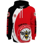 Customized Brentford Minimalist Design Red Black Hoodie Best Selling