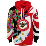 Customized Brentford Puzzle Pieces Red Hoodie Best Selling