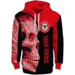 Customized Brentford Skull Motif Red Black Hoodie Best Selling