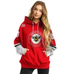 Customized Brentford Striped Sleeves Red Hoodie Best Selling