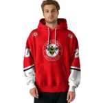 Customized Brentford Striped Sleeves Red Hoodie Best Selling
