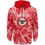 Customized Brentford Tie Dye Pattern Red Hoodie Best Selling