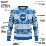 Customized Brighton Hove Albion Bulldog Motif Sweater Best Selling