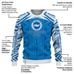Customized Brighton Hove Albion Chevron Pattern Blue Sweater Best Selling