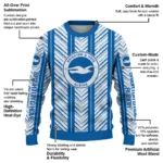 Customized Brighton Hove Albion Chevron Rows Blue Sweater Best Selling