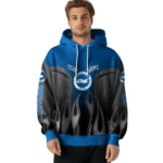 Customized Brighton Hove Albion Flame Design Blue Hoodie Best Selling