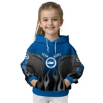 Customized Brighton Hove Albion Flame Design Blue Hoodie Best Selling