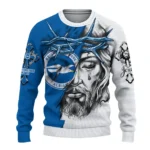Customized Brighton Hove Albion Jesus Tears Blue White Sweater Best Selling