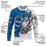 Customized Brighton Hove Albion Jesus Tears Blue White Sweater Best Selling