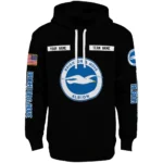 Customized Brighton Hove Albion Punisher Skull Black Hoodie Best Selling
