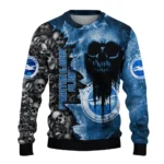 Customized Brighton Hove Albion Skull Collage Blue Sweater Best Selling