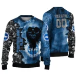 Customized Brighton Hove Albion Skull Collage Blue Sweater Best Selling