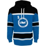 Customized Brighton Hove Albion Striped Pattern Blue Hoodie Best Selling
