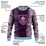 Customized Burnley Camouflage Stripe Burgundy White Sweater Best Selling