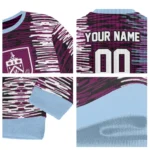 Customized Burnley Camouflage Stripe Burgundy White Sweater Best Selling