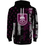 Customized Burnley Distressed Flag Burgundy Black Hoodie Best Selling