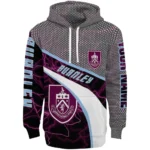 Customized Burnley Hexagonal Mesh Burgundy Black Gray Hoodie Best Selling