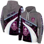 Customized Burnley Hexagonal Mesh Burgundy Black Gray Hoodie Best Selling