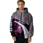 Customized Burnley Hexagonal Mesh Burgundy Black Gray Hoodie Best Selling