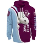 Customized Burnley Peeking Snoopy Burgundy Hoodie Best Selling
