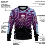 Customized Burnley Pixel Flow Burgundy Black Sweater Best Selling