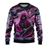Customized Burnley Skull Horde Burgundy Sweater Best Selling