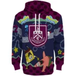 Customized Burnley Spongebob Patrick Star Burgundy Navy Hoodie Best Selling