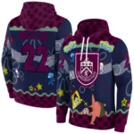 Customized Burnley Spongebob Patrick Star Burgundy Navy Hoodie Best Selling
